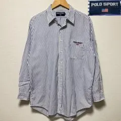 90s POLO SPORT　ストライプシャツ　ポロスポーツ　星条旗　ビンテージ