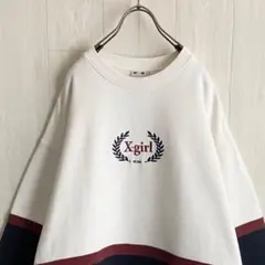 エックスガール ワンポイント 刺繍ロゴ マルチカラー スウェット トレーナー