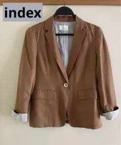 【美品】inDEx ブラウン系 シングルボタンテーラードジャケット