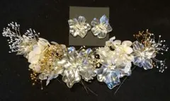 ピアス&髪飾りアメリカンフラワー卒業式成人式結婚式前撮りカラードレスウェディング