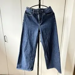 GU レディース ワイドデニムパンツ インディゴブルー