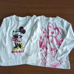 ミニーマウス 長袖カットソー ロングTシャツ130　２枚セット