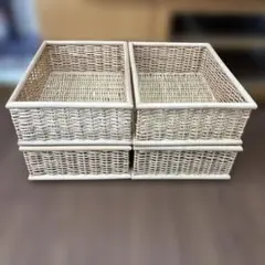 【無印良品】重なるブリ材角型バスケット・小