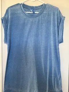 ライトブルー ロールアップ袖 Tシャツのサムネイル
