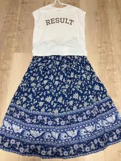 studio clip 新品　コットンボイル　パネル柄 エスニックスカート