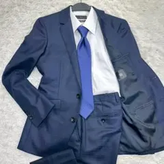 美品 SUIT SELECT スーツセレクト 3ピース スーツ ネイビー 4S - メルカリ