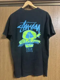Stussy スカルプリント Tシャツ Mサイズ ブラック 00s