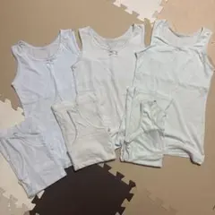 胸二重タンクトップ 6枚セット　水色系