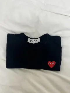 PLAY CDG ハート刺繍 長袖シャツ L 黒 新品 COMMEdesGARCONS PLAY 黒ハート シャツ メンズ | コムデギャルソン