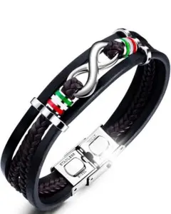 ブレスレット メンズ 人気 革 レザー ファッション アクセサリー シルバー