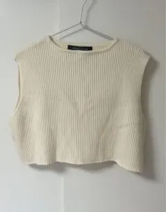 美品 mizuiroind ミズイロインド ベスト ニット ショート丈