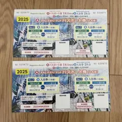 ナガシマスパーランド　パスポート券　２枚　☆有効期限２０２５年９月３０日まで☆のサムネイル