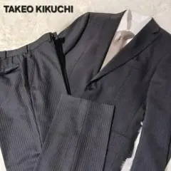 極美品★タケオキクチ セットアップ スーツ ストライプ ブラック
