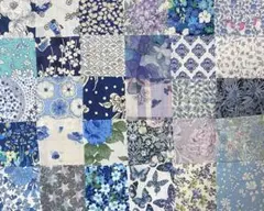 リバティタナローン　ハギレ　パッチワーク用　約6センチ角×30枚　6-4