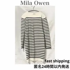 ミラオーウェン Mila Owen ボーダーニットミニワンピース　ミニワンピのサムネイル