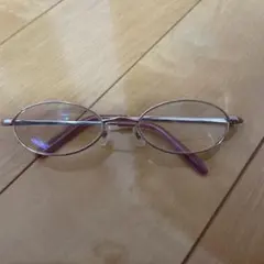 オーバル型 メガネ ピンク系 メタルフレーム 老眼鏡