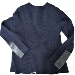 美品　デ・プレ　ニット(合皮とニットのコラボデザイン)36 カッコいい