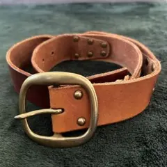 RALPH LAUREN ラルフローレン レザーベルト　スタッズ　ブラウン