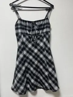 チェック柄　キャミワンピース　スプレイ
