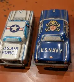 【レア物】U.S. Airforce & Navy ブリキのミニカー 2個セット