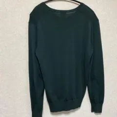 ダークグリーン Vネック ニットセーター