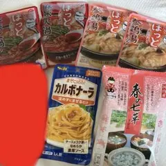 キッコーマン 鍋つゆ2種類　まぜるだけカルボナーラ など　まとめ売り7袋のサムネイル
