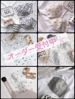 オーダー受付　さくらんぼ　モノトーン　インナーマスク　立体マスク　夏マスク