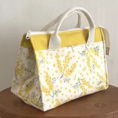ミニミニトートバッグ2個セット ミモザ柄 ハンドメイド - メルカリ