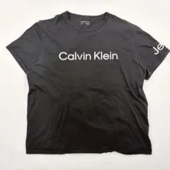 【人気定番】カルバンクラインジーンズ Tシャツ 黒 XL ビッグロゴ
