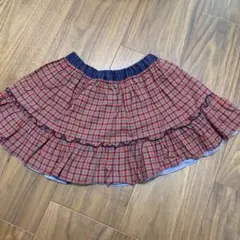 familar リバーシブルスカート 赤チェック