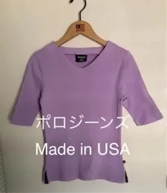 ポロジーンズ　カットソー トップス　Ｓサイズ　フジ色　アメリカ製のサムネイル