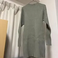 snidel グレー リブ編み 長袖タートルネックワンピース