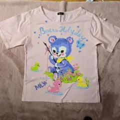 M!LK♥️クマのイラスト Tシャツ M Ｌのサムネイル