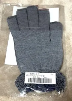 L'AMI+ UVカット手袋 グレー 指先出し 肌側シルク素材