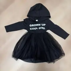 SHEIN フード付きワンピース ブラック 4Y