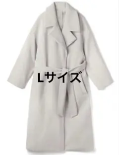 GRL リボンベルト付ロングチェスターコート アイボリー ze592