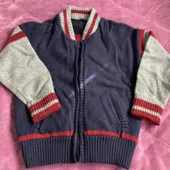 カジュアルニットジャケット（ネイビー・グレー・赤）