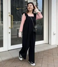 フリルショルダーオールインワン