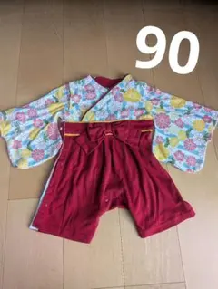 袴ロンパース　90　花柄　女の子