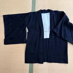 古着 女物 羽織 黒地 地紋 1つ紋 紋付