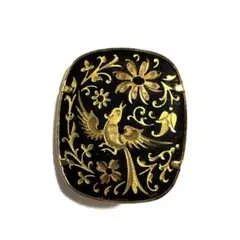 【昭和レトロ/当時物】伝統工芸　ダマスキナード/金工象嵌　ヴィンテージブローチのサムネイル
