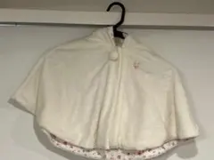 【ミキハウス】フリースウサギ耳ポンチョ③