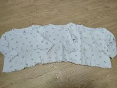 花柄リブ編み長袖Tシャツ