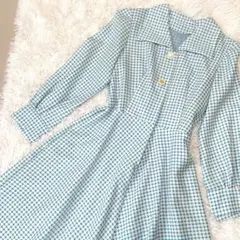 ヴィンテージ 昭和レトロ 水玉ドット柄 ワンピース Aライン フレア FREE