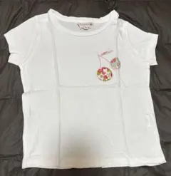 ボンポワン さくらんぼ チェリー 刺繍 スパンコール Tシャツ 10a