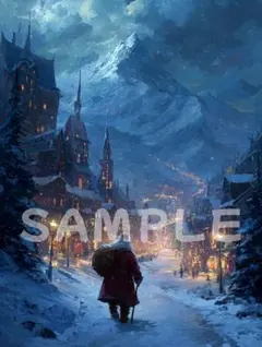 【聖なる夜の足跡】A4 グラフィックアート インテリア お洒落 ポスター 187