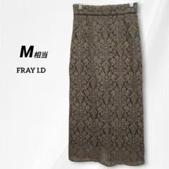 レディース総レースタイトスカート ロング バックスリット モカ　ブラウン　M相当のサムネイル