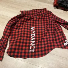 MYDANCE 赤黒チェック 長袖シャツ