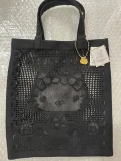 Hello Kitty メッシュエコバッグ　ブラック　近沢レース店コラボ　キティのサムネイル