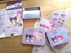 マイメロディ&クロミのアルミケース　レターセット　ハッピーセット